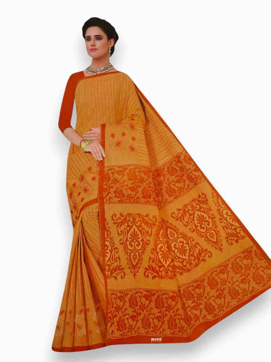 Jiarah Pure Cotton Floral Embroidery Saree