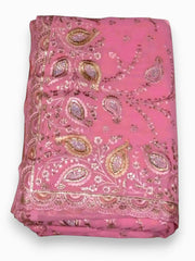 Jiarah Bridal Embroidery Thread Chiffon Saree Jiarah
