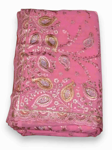Jiarah Bridal Embroidery Thread Chiffon Saree