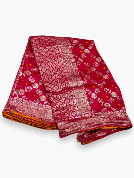 Jiarah Bandhej Silk Patola Saree