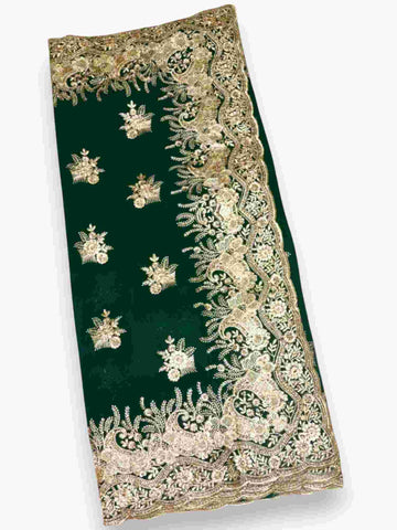 Jiarah Floral Embroidery Thread Work Georgette Bridal Saree