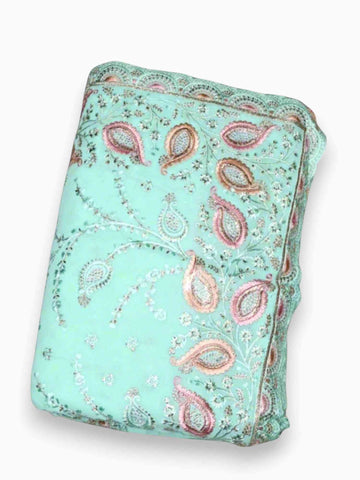 Jiarah Bridal Embroidery Thread Chiffon Saree