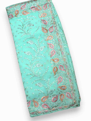 Jiarah Bridal Embroidery Thread Chiffon Saree