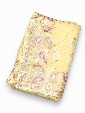 Jiarah Bridal Embroidery Thread Chiffon Saree