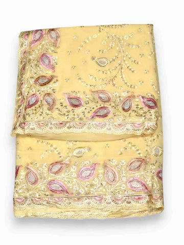 Jiarah Bridal Embroidery Thread Chiffon Saree
