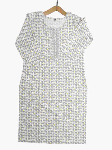 Jiarah Cotton Ikat Print Straight Kurta Palazzo Set