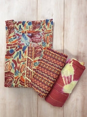 Jiarah Straight Abstract Foil Print Kurta Palazzo With Dupatta Set Jiarah