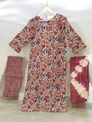 Jiarah Straight Abstract Foil Print Kurta Palazzo With Dupatta Set Jiarah