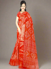 Jiarah Chandrakhani Bandhani Woven Silk Cotton Saree