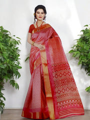 Jiarah Lehriya Woven Silk Cotton Saree