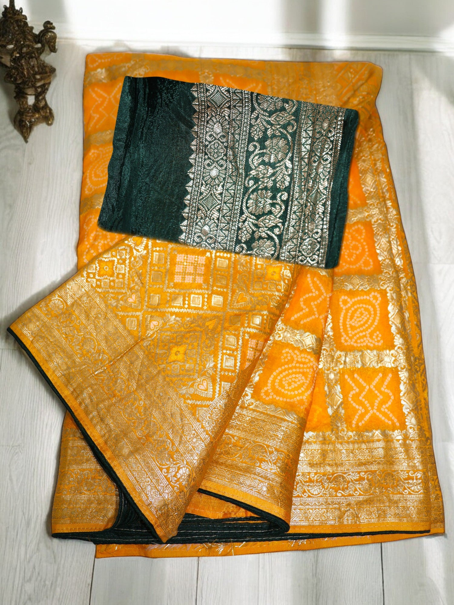 Jiarah Patola Bandhani Khadi Silk Saree