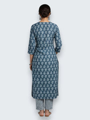 Jiarah Sequins Work Abstract Straight Kurta Pant Set with Dupatta
