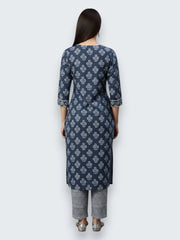 Jiarah Mirror Work Cotton A-line Kurta Palazzo Set