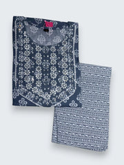 Jiarah Mirror Work Cotton A-line Kurta Palazzo Set