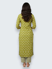 Jiarah Mirror Work Cotton A-line Kurta Palazzo Set