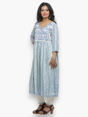 Jiarah Angrakha Thread Mirror Work Kurta Pant Set with Dupatta