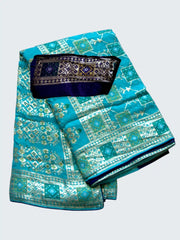 Jiarah Bandhej Patola Minakari Work Silk Saree