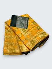 Jiarah Bandhej Patola Minakari Work Silk Saree