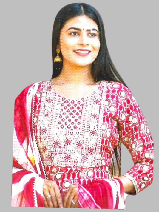 Jiarah Block Print Kurta Pant Set with Dupatta