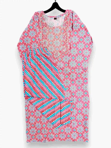 Jiarah Cotton Sequins Work Straight Kurta Palazzo Set