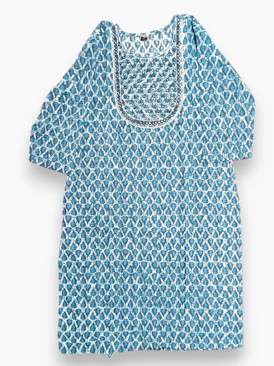 Jiarah Cotton Straight Kurta Palazzo Set