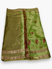 Jiarah Embroidery Work Golden Boarder Saree