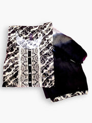 Jiarah Mirror Thread Work Cotton Print Kurta Pant Set with Dupatta
