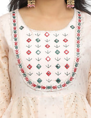 Jiarah Mirror Work Chikankari Kurta Pant Set with Dupatta