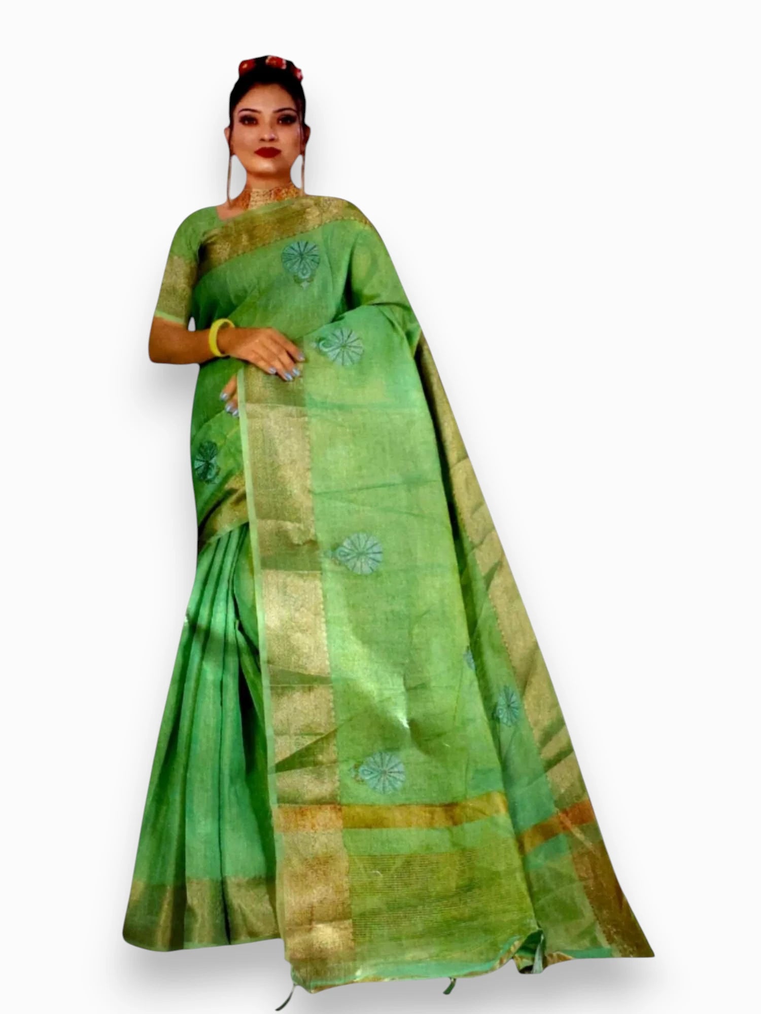 Jiarah Organza Banarasi Embroidery Thread Work Saree