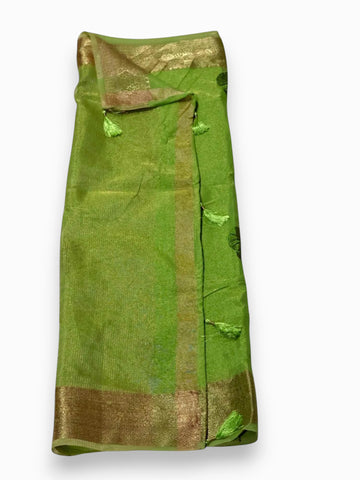 Jiarah Organza Banarasi Embroidery Thread Work Saree