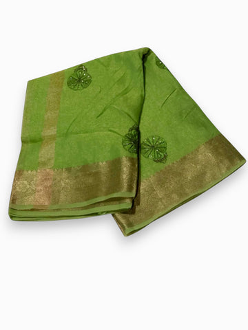Jiarah Organza Banarasi Embroidery Thread Work Saree