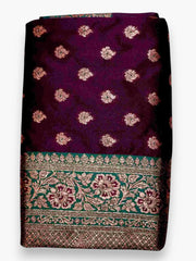 Jiarah Premium Floral Woven Silk Saree