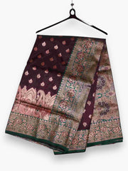 Jiarah Premium Floral Woven Silk Saree