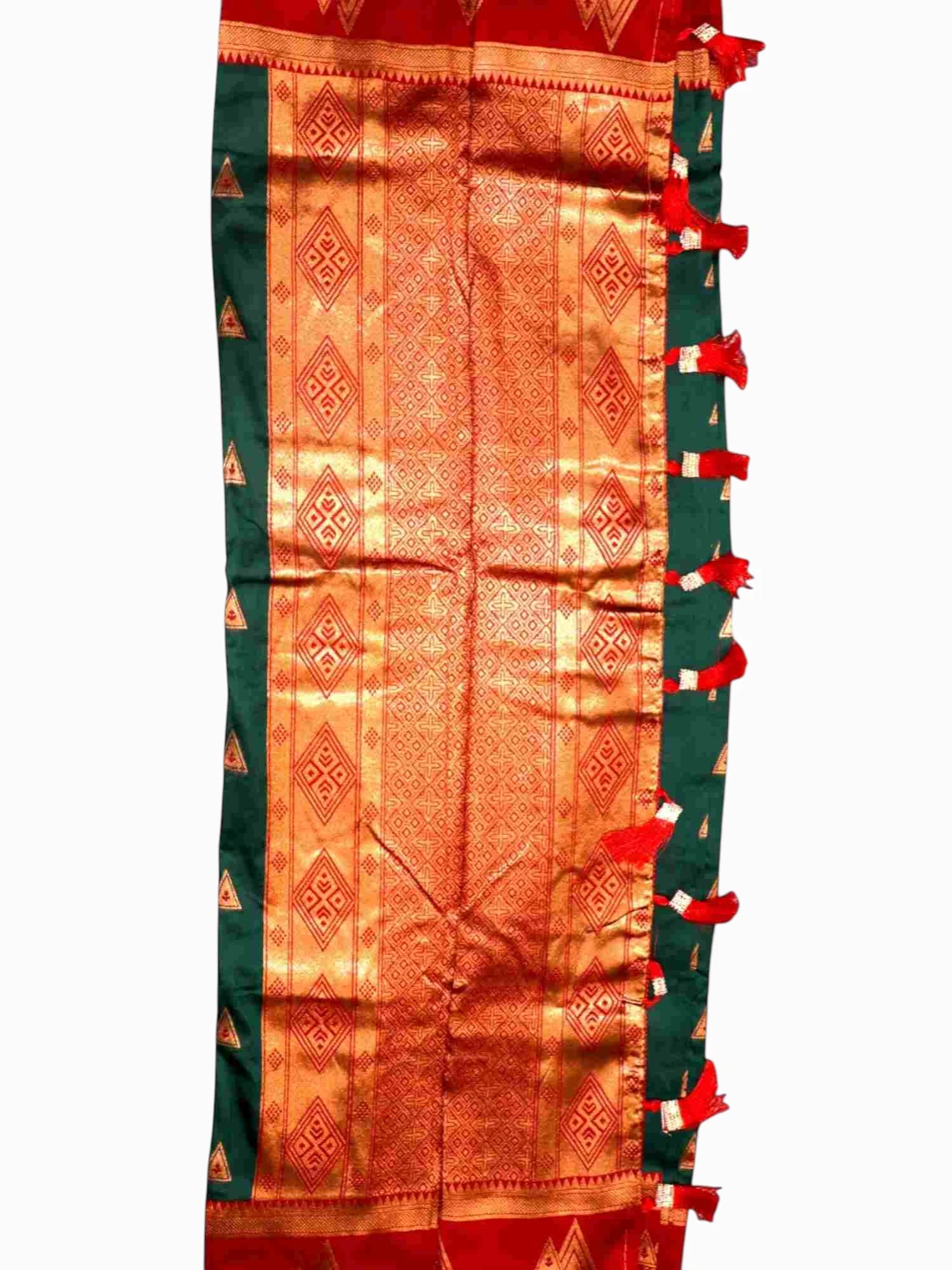 Jiarah Premium South Silk Saree Green