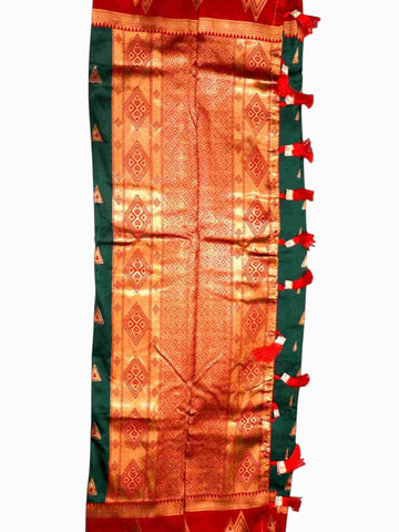Jiarah Premium South Silk Saree Green