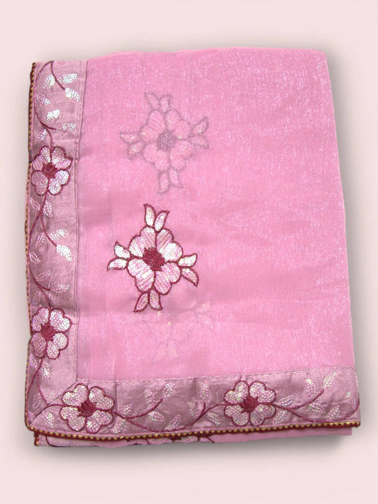 Jiarah Shimmer Organza Silk Saree