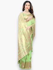 Jiarah Silver Zari Woven Silk Saree