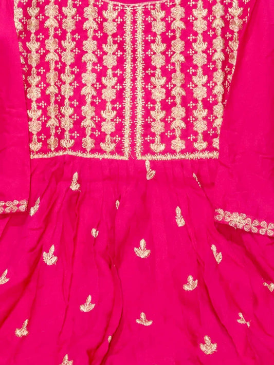 Jiarah Flared Gold Embroidery Thread Work