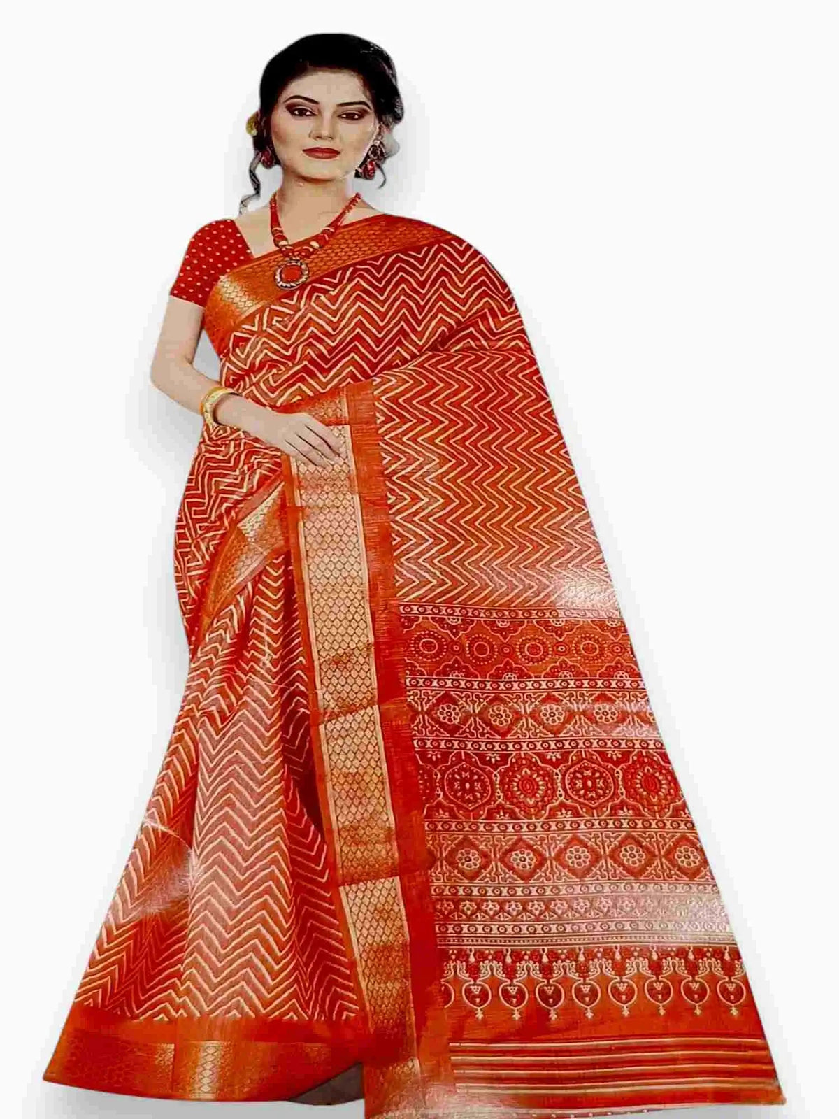 Jiarah Leheriya Woven Silk Cotton Saree Jiarah