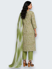 Jiarah Handwork Muslin Cotton Kurta Pant Set with Dupatta