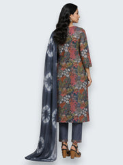 Jiarah Handwork Muslin Cotton Kurta Pant Set with Dupatta