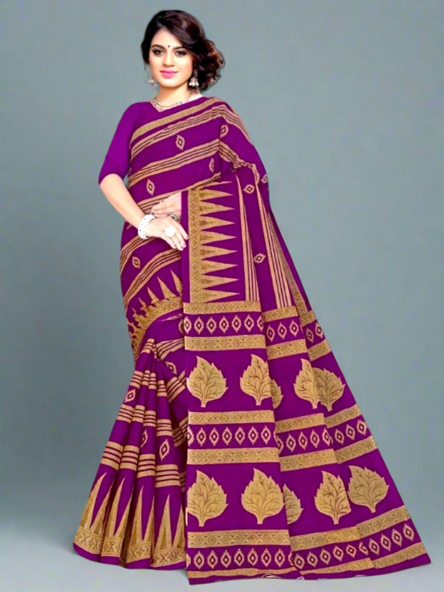 Jiarah Abstract Print Pure Cotton Saree