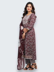 Jiarah Anarkali Cotton Kurta Palazzo Set with Dupatta
