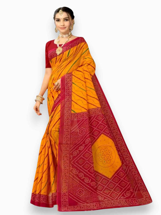 Jiarah Chuniri Print Cotton Saree