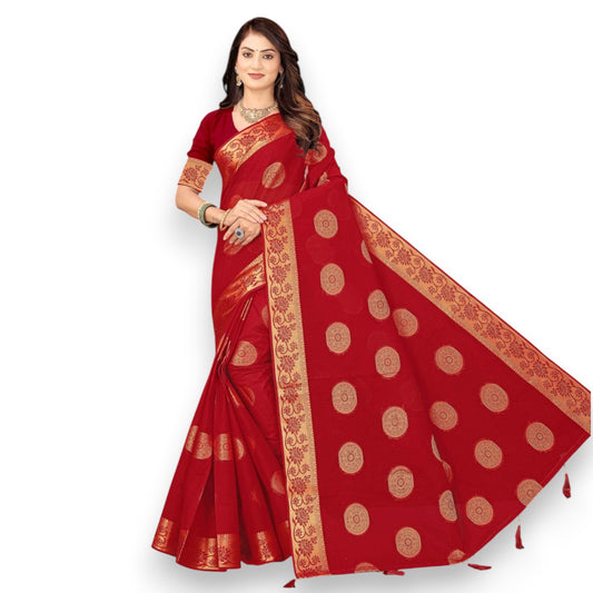 Jiarah Pure Cotton Floral Embroidery Saree