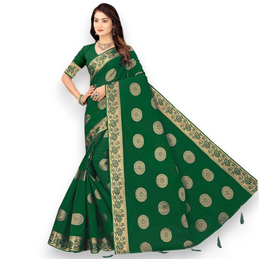 Jiarah Pure Cotton Floral Embroidery Saree