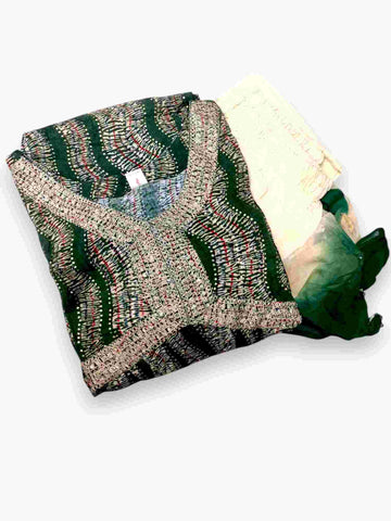 Jiarah Leheriya Foil Printed Sequins Work 