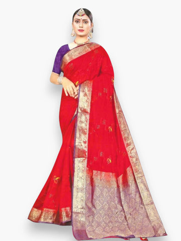 Jiarah Banarasi Silk Saree with Embroidery Work