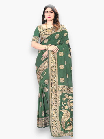 Jiarah Banarasi Silk Hast Kala Jacquard Saree