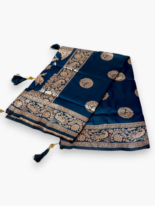 Jiarah Banarasi Silk Hast Kala Jacquard Saree